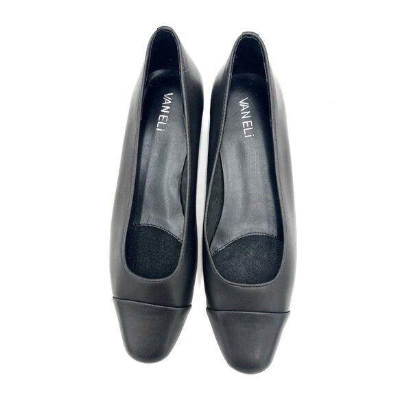 VANELi "Frankie" Black Soft Leather Flats 9.5 Narrow Classic Tailored - Picture 1 of 16
